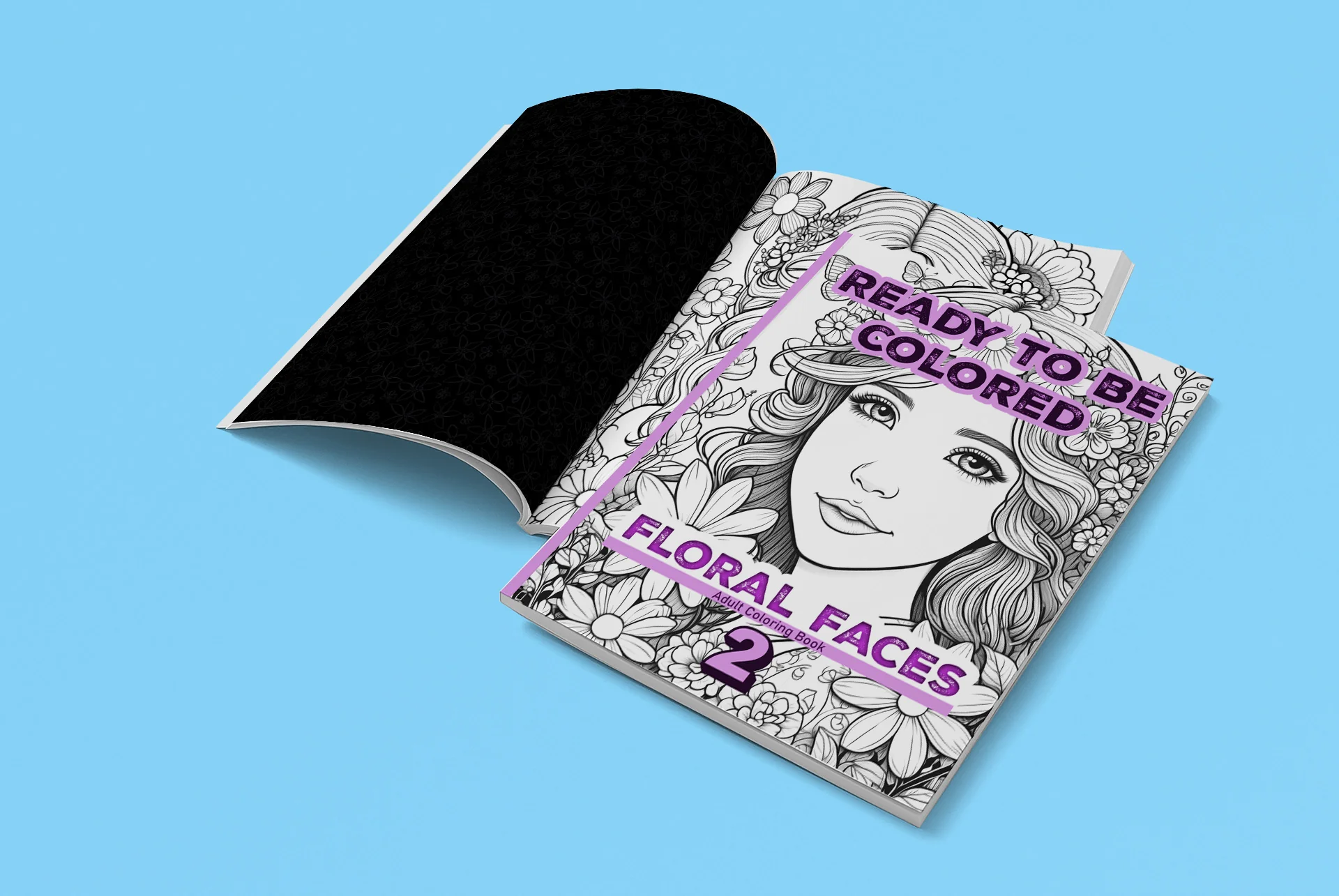 Ready to Be Colored – Floral Faces 2 detail image